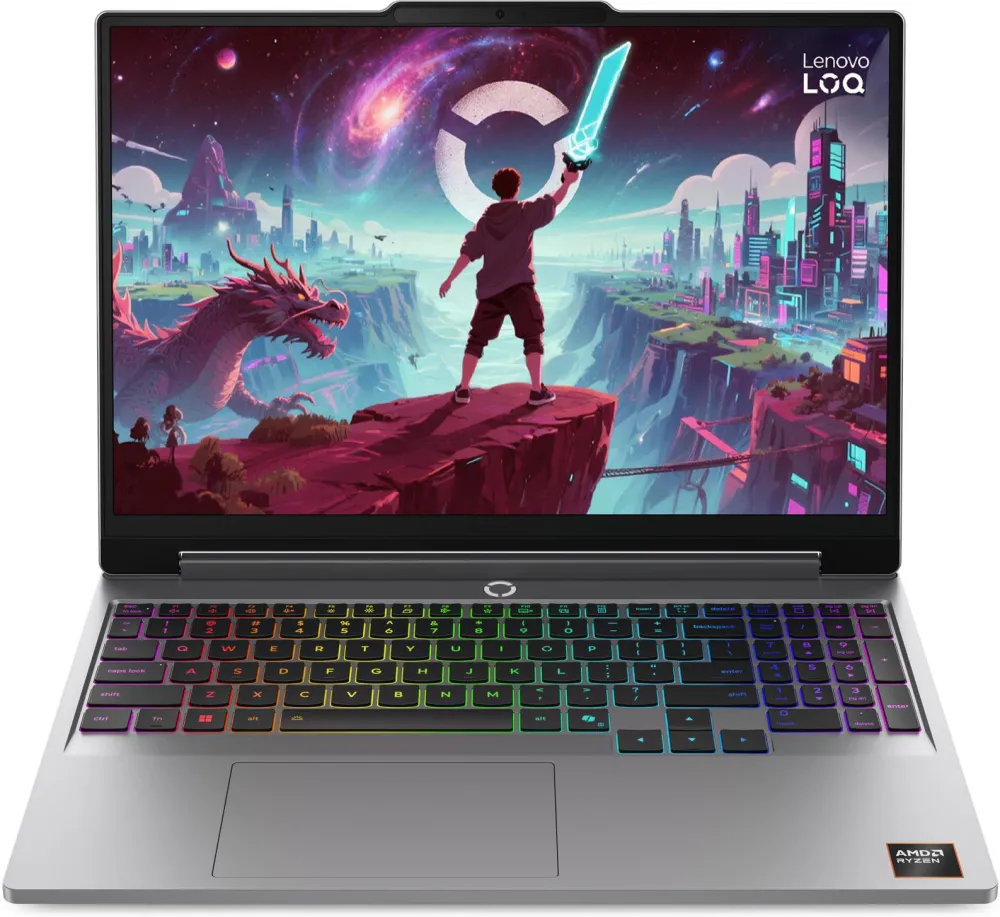 Laptop Gaming Lenovo LOQ 15AHP11 cu procesor AMD Ryzen™ 7 250 pana la 5.1GHz, 15.3" WUXGA, IPS, 165Hz, 16GB DDR5 RAM, 1TB SSD, NVIDIA GeForce RTX™ 5060 8GB GDDR7, No OS, Luna Grey, 3Y Courier