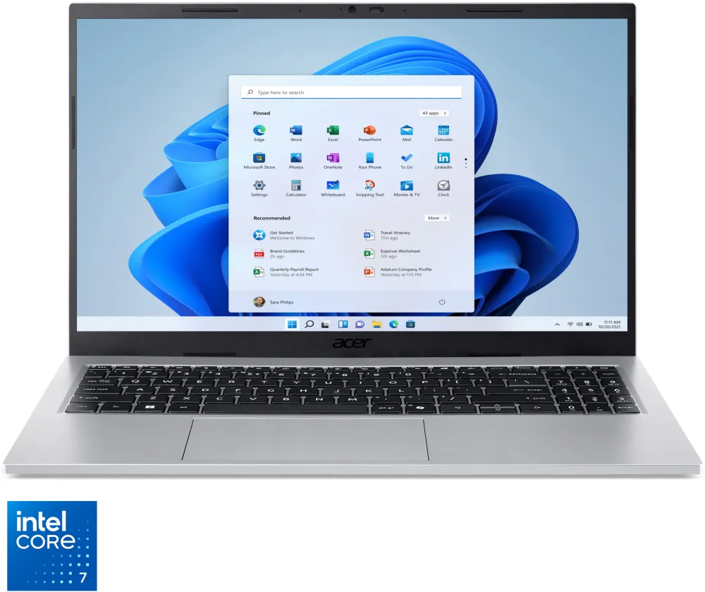 Laptop Acer Aspire Go 15 AG15-72P-70CR cu procesor Intel® Core™ 7 150U pana la 5.4 Ghz, 15.6" FullHD IPS, 32GB DDR4, 1TB SSD, Intel® Graphics, Windows 11 Home, Silver