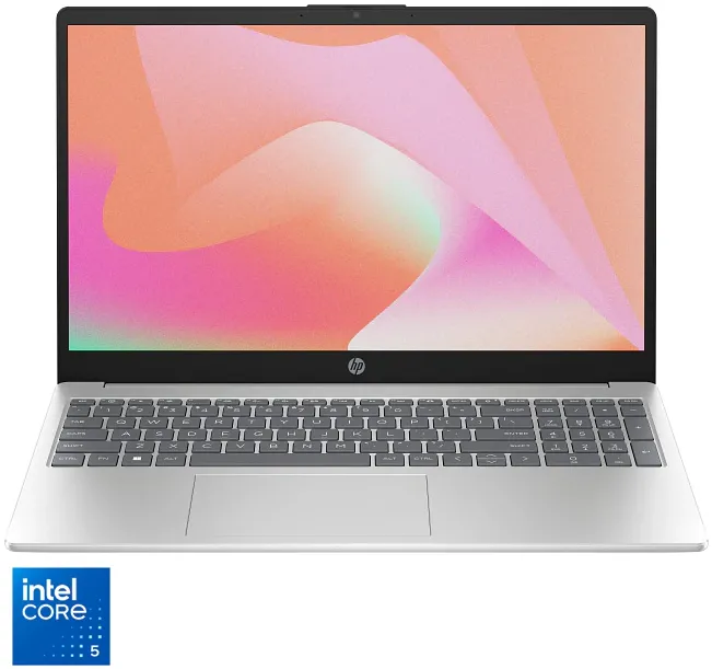 Laptop HP 15-fd1000nqx cu procesor Intel® Core™ 5 120U pana la 5.00 GHz, 15.6", Full HD, 16GB RAM, 512GB PCIe® NVMe™ M.2 SSD, Intel® Graphics, Free DOS, Natural Silver