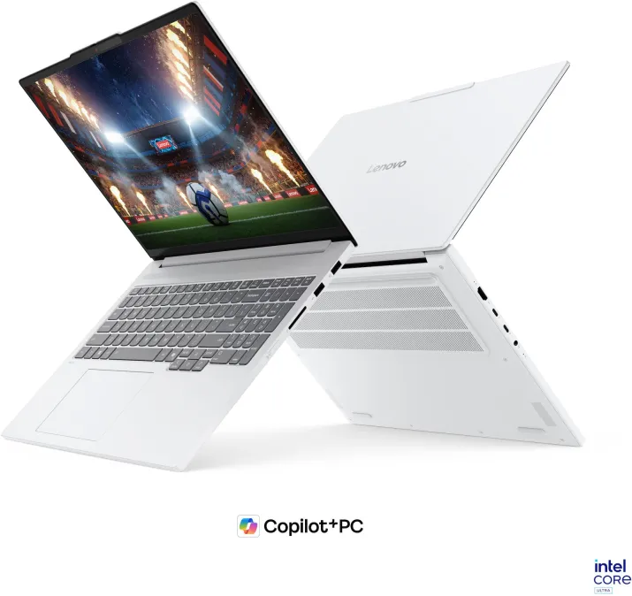 Laptop Lenovo IdeaPad Pro 5 16IPH11 cu procesor Intel Core™ Ultra X9 388H, pana la 5.1GHz, 16" 2.8K, OLED, 32GB LPDDR5x RAM, 1TB SSD, Intel® Arc™ B390 GPU, No OS, Glacier White, 3Y Courier