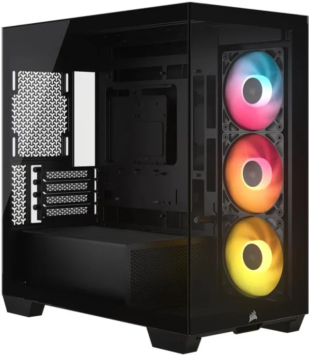 Carcasa PC Corsair 2800X RS-R ARGB, Micro-ATX, cu 3 ventilatoare incluse RS120-R ARGB, Negru