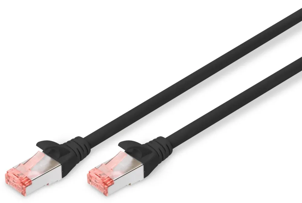 DIGITUS Patchkabel Cat6 S/FTP 2xRJ45 5.0m schw Hebelschutz Polybeutel