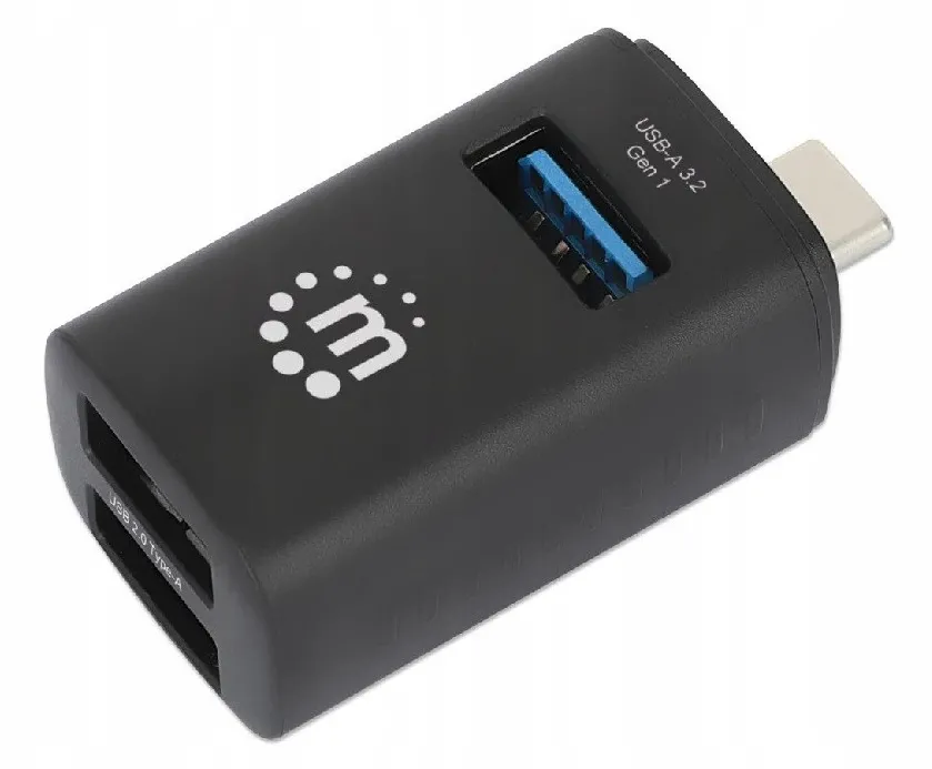 MANHATTAN 3-Port USB 3.0 / 2.0 USB-C Stecker auf 3xA-Buchse
