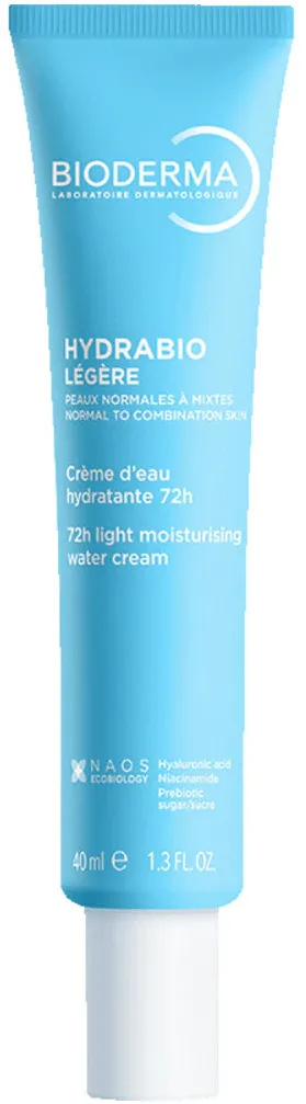 Crema hidratanta pe baza de apa Bioderma Hydrabio Legere, efect 72 de ore pentru piele deshidratata, normala si mixta, 40 ml