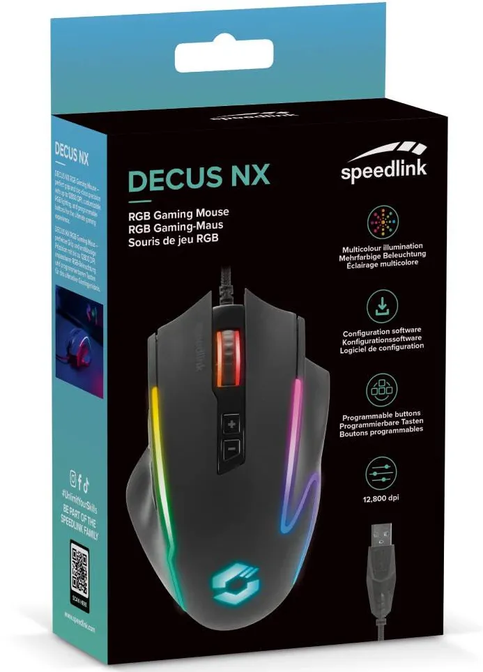 Speedlink DECUS NX RGB Gaming Mouse rubber-black