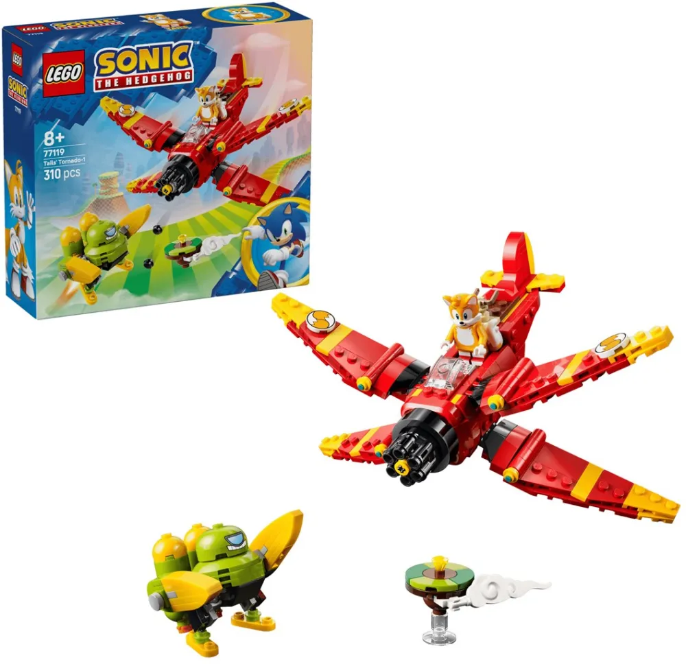 Set de constructie LEGO Sonic the Hedgehog™ Avionul Tornado-1 al lui Tails 77119, Avion de Jucarie, 310 piese