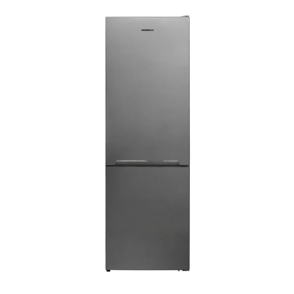 Combina frigorifica Heinner HC-V341XE++, 340 l, Clasa E, Less Frost, Control mecanic cu termostat ajustabil, Lumina led, Dezghetare automata frigider, H 186 cm, Inox