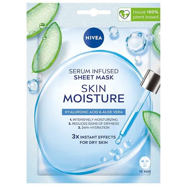 Masca servetel hidratanta NIVEA Skin Moisture infuzata cu ser, 1 buc