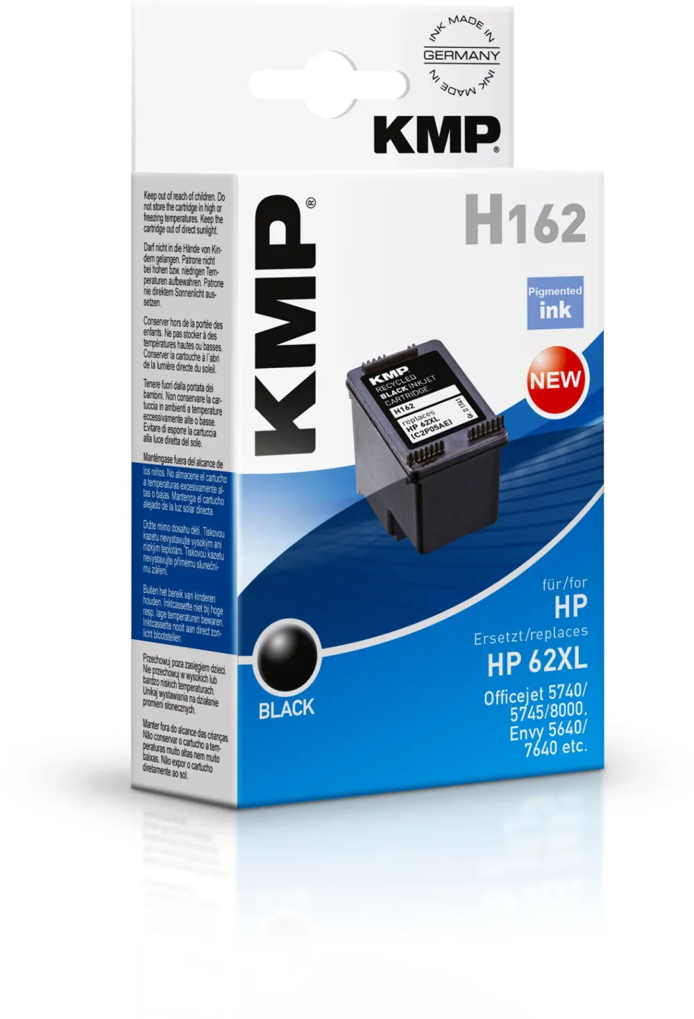 KMP H162 ink cartridge black compatible with HP C2P05AE 62 XL