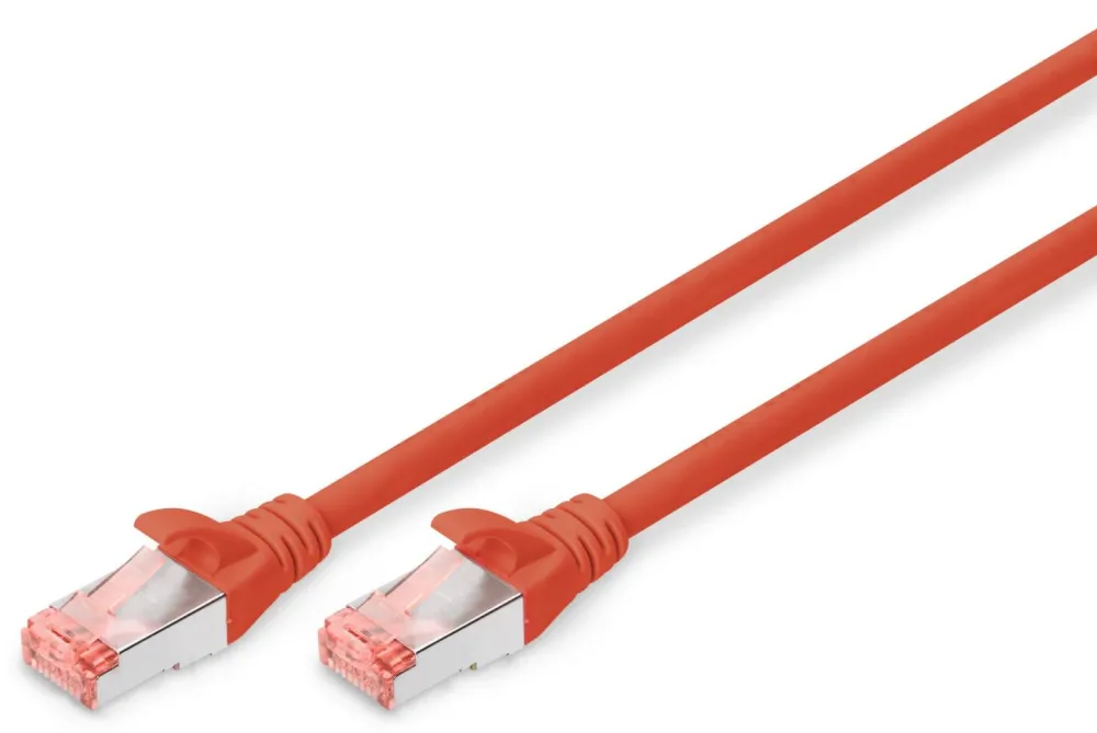 DIGITUS Patchkabel Cat6 S/FTP 2xRJ45 1.0m rot Hebelschutz Polybeutel