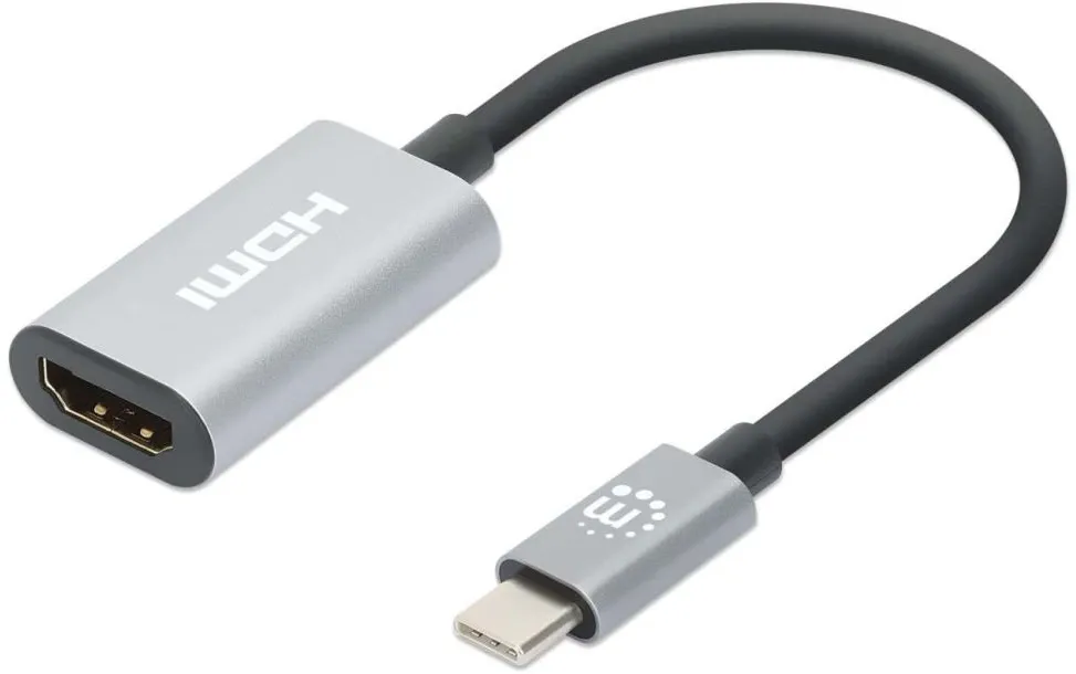 MANHATTAN USB-C auf HDMI-Adapter 4K 60Hz Alu Space grau