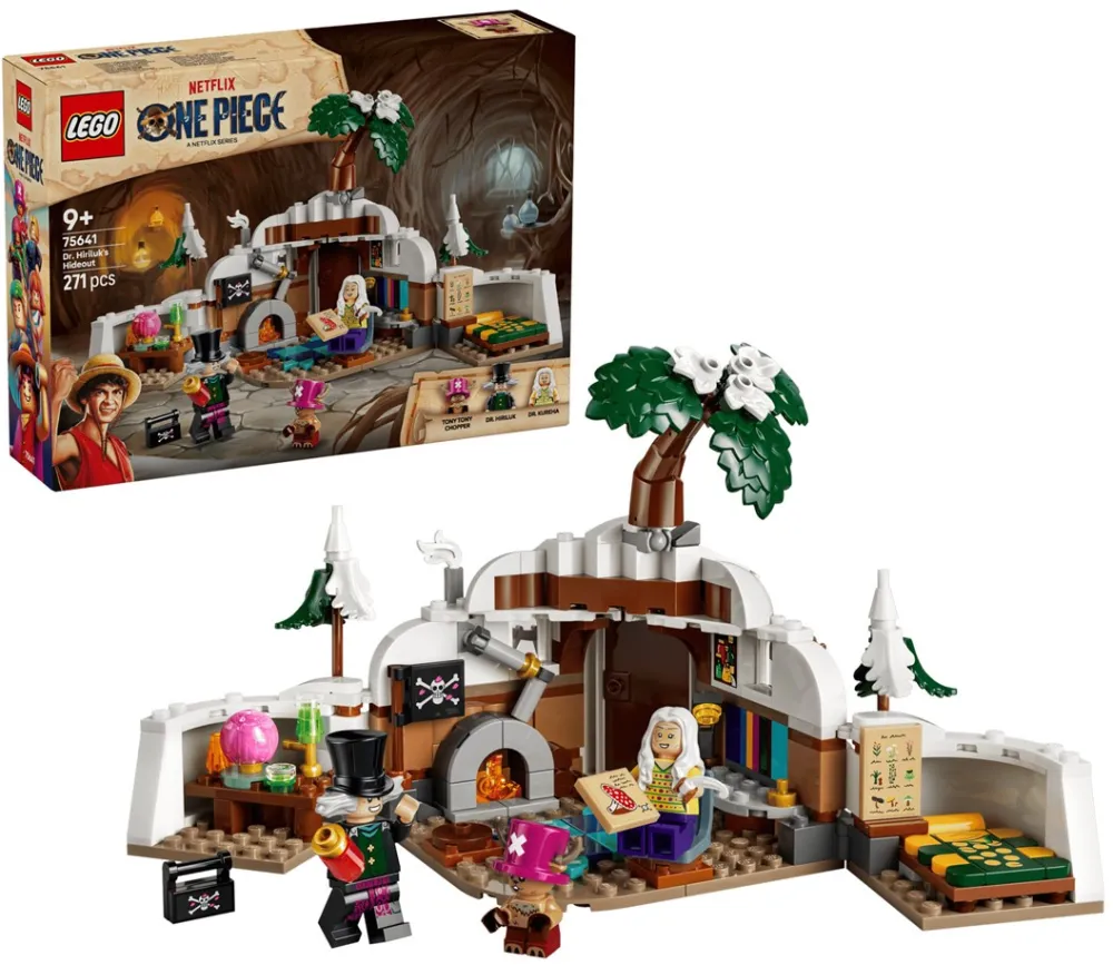Set de constructie LEGO ONE PIECE Ascunzatoarea doctorului Hiriluk si Minifigurine 75641, 271 piese