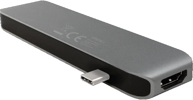 HUB extern LOGILINK, porturi USB: USB 3.0 x 2, USB 3.1 Type C, conectare prin USB 3.2 Type C, alte porturi: HDMI, SD, MicroSD, argintiu cu negru, "UA0301"  (include TV 0.8lei)