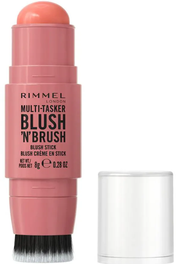 Fard de Obraz Rimmel Multi-Tasker Blush'N'Brush Stick,100 Cotton Candy, 8G