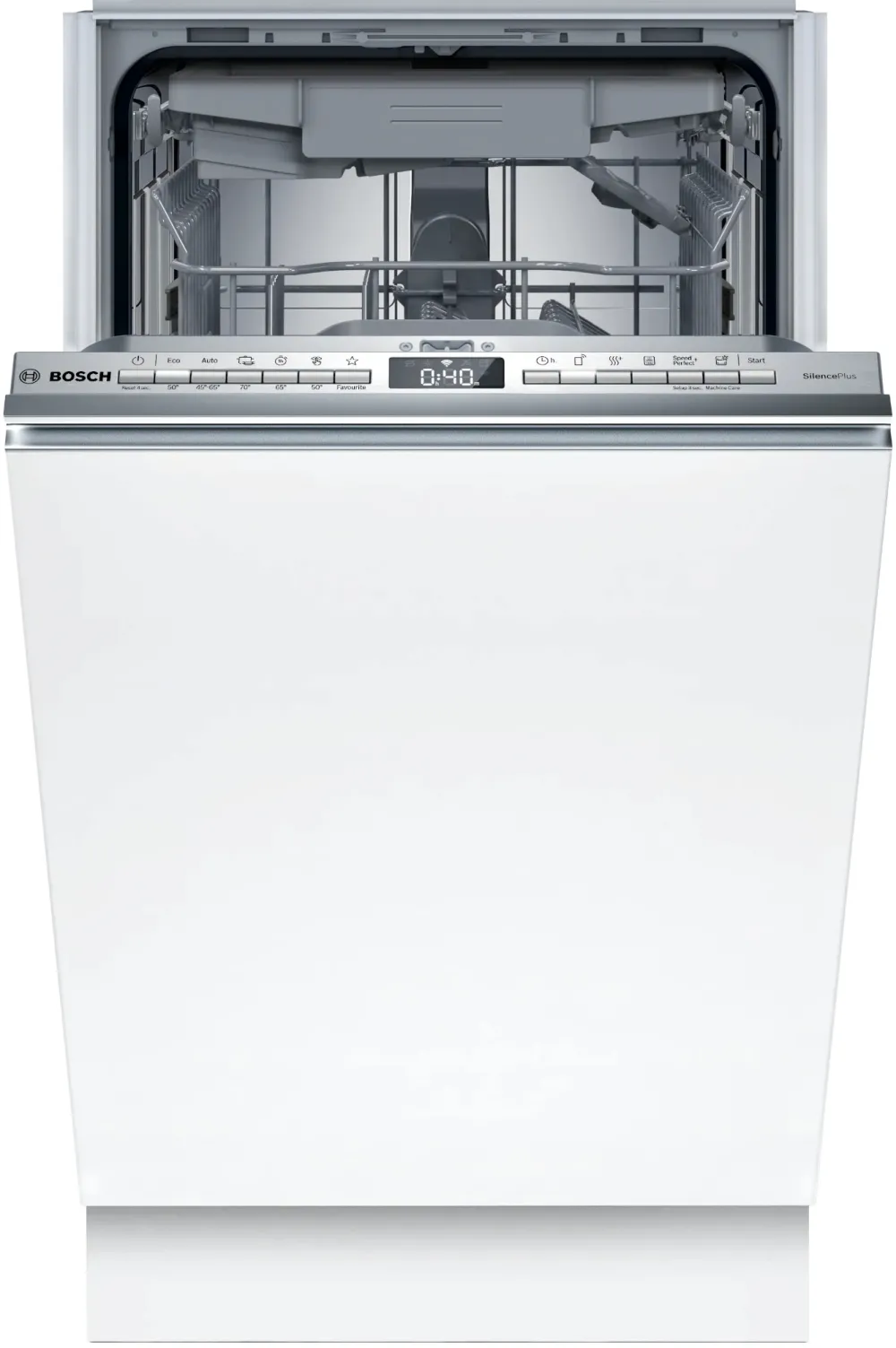 Masina de spalat vase incorporabila Bosch SPV4HMX12E, 10 seturi, 6 programe, ExtraDry, HygienePlus,, Silence Plus, Silence on demand, SosageAssist, InfoLight, Home Connect, 45 cm, Clasa D