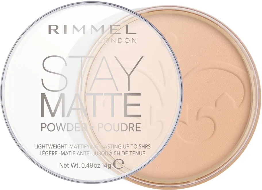 Pudra compacta Rimmel London Stay Matte 05 Silky Beige, 14 g