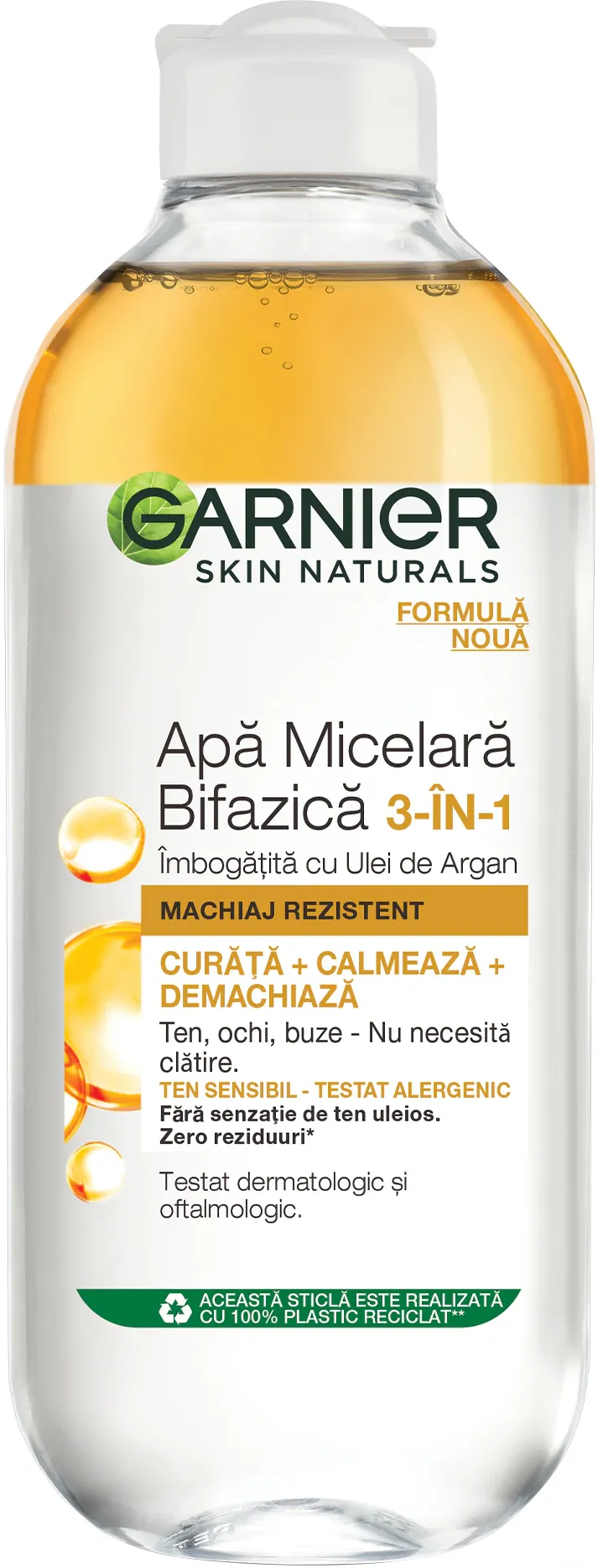 Garnier Skin Naturals Apa micelara bifazica cu ulei de Argan, 400 ml