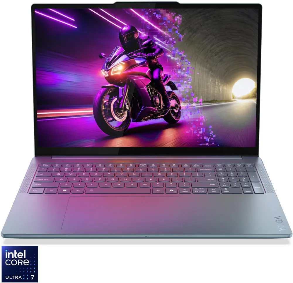 Laptop Lenovo Yoga Pro 9 16IAH10 cu procesor Intel® Core™ Ultra 7 255H pana la 5.1GHz, 16" 2.8K WQXGA+ , OLED, 120Hz, 64GB LPDDR5x RAM, 2TB SSD, NVIDIA® GeForce RTX™ 5070 8GB GDDR7, Windows® 11 Home, Tidal Teal, 3y on-site Premium Care