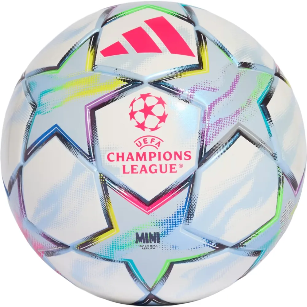 Minge de fotbal mini, adidas, Marimea 1, Alb / Multicolor, UEFA Champions League 26/27 Mini, fara umflare