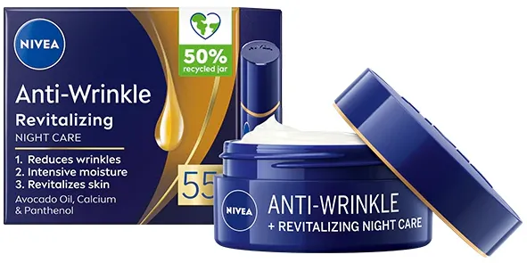 Crema de noapte NIVEA antirid + revitalizare 55+, 50 ml