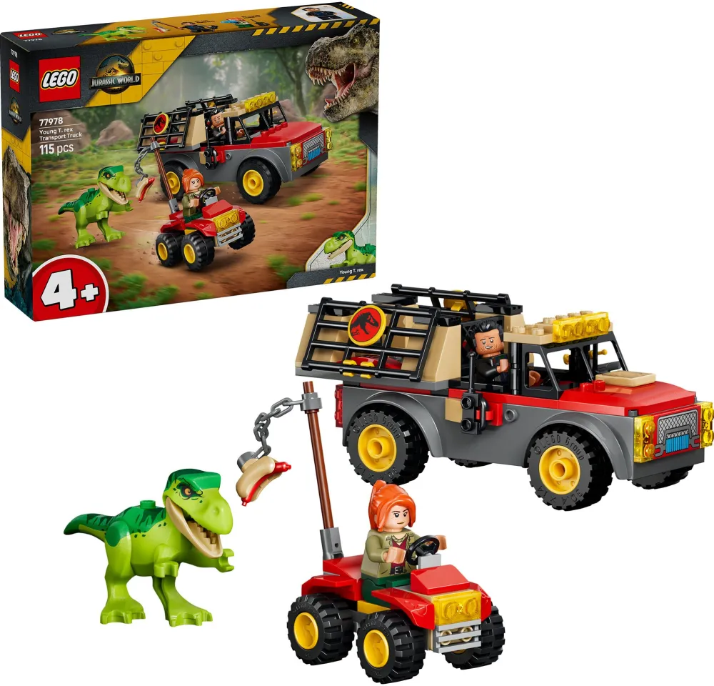 Set de constructie LEGO Jurassic World Camioneta de transport pentru un tanar T. rex 77978, 115 piese