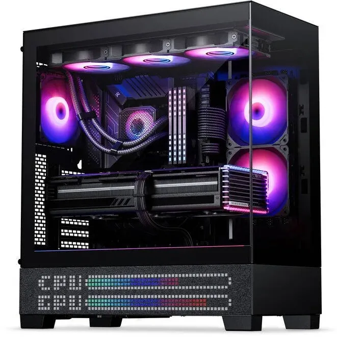 PHANTEKS XT View Matrix PC-Gehäuse, Midi-Tower, E-ATX, Tempered Glass, Matrix LED - schwarz