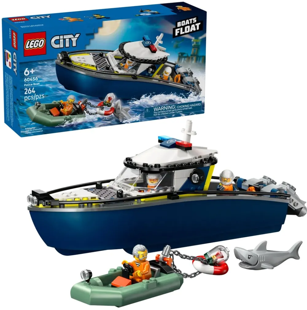 LEGO City - Urmarire cu barca de politie 60456, 264 piese