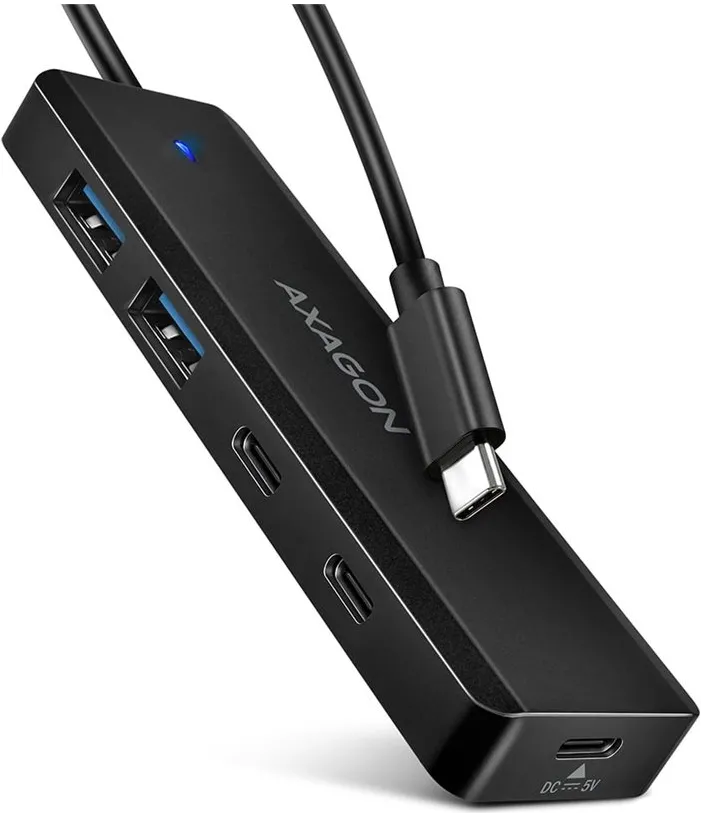 Hub USB HUE-C2C, 2x USB 3.2, 2xUSB-C, Negru
