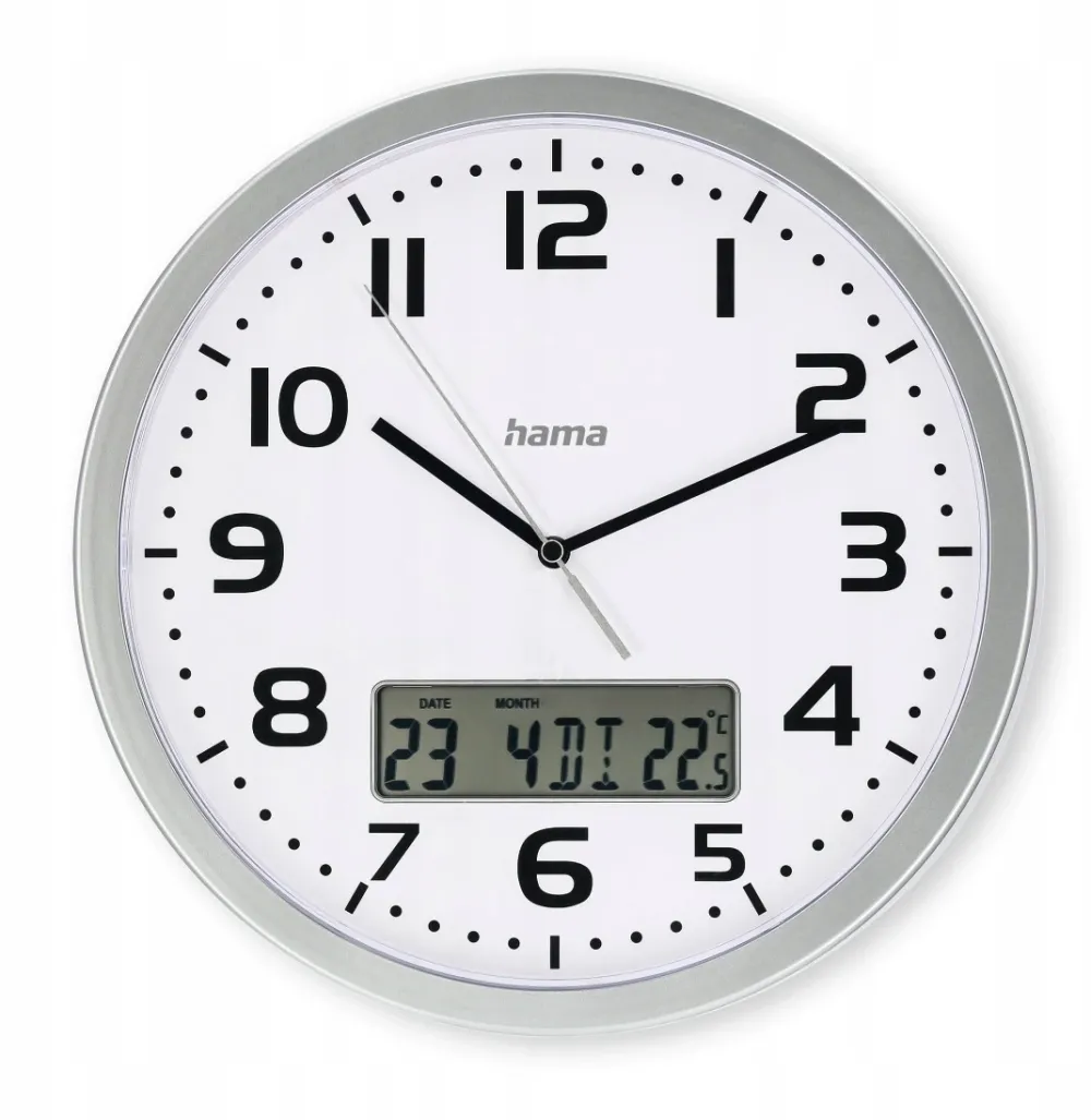 Moorea DCF radio wall clock silver 30cm