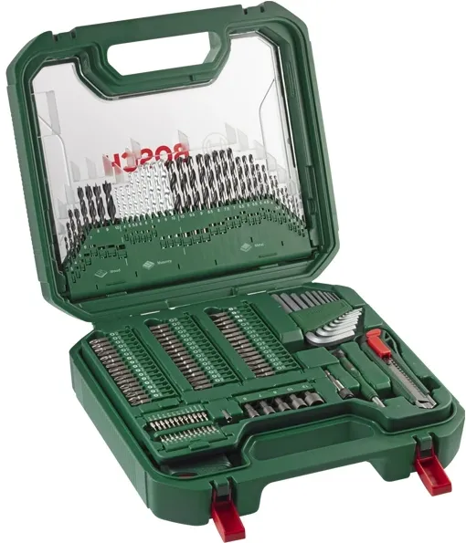 Set accesorii gaurire si insurubare Bosch DIY Mix Set XL 2608522569, 239 piese, burghie/biti/accesorii taiere, valiza cu capac transparent
