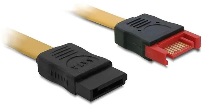 DELOCK Cablu de date, Delock, SATA 3 M/F, 0.5 m, Galben/Negru
