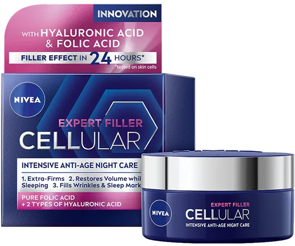 Crema de noapte NIVEA Cellular Hyaluron Filler, 50 ml