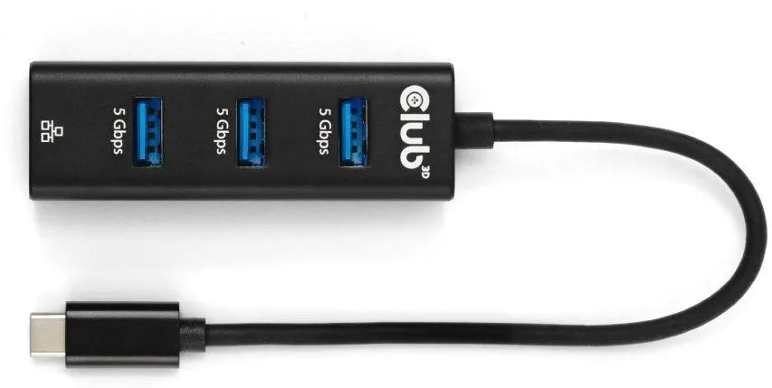 Club3D USB-Hub USB Typ-C 3.2 > 3x USB Typ A 1Gbps retail