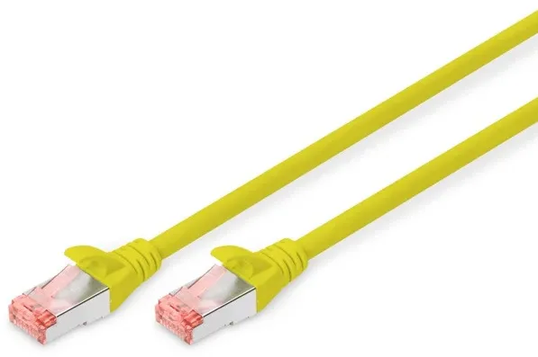 DIGITUS Patchkabel Cat6 S/FTP 2xRJ45 5.0m gelb Hebelschutz Polybeutel