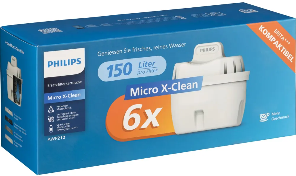 Cartușe de filtrare a apei Philips Micro X-Clean – pachet de 6 buc
