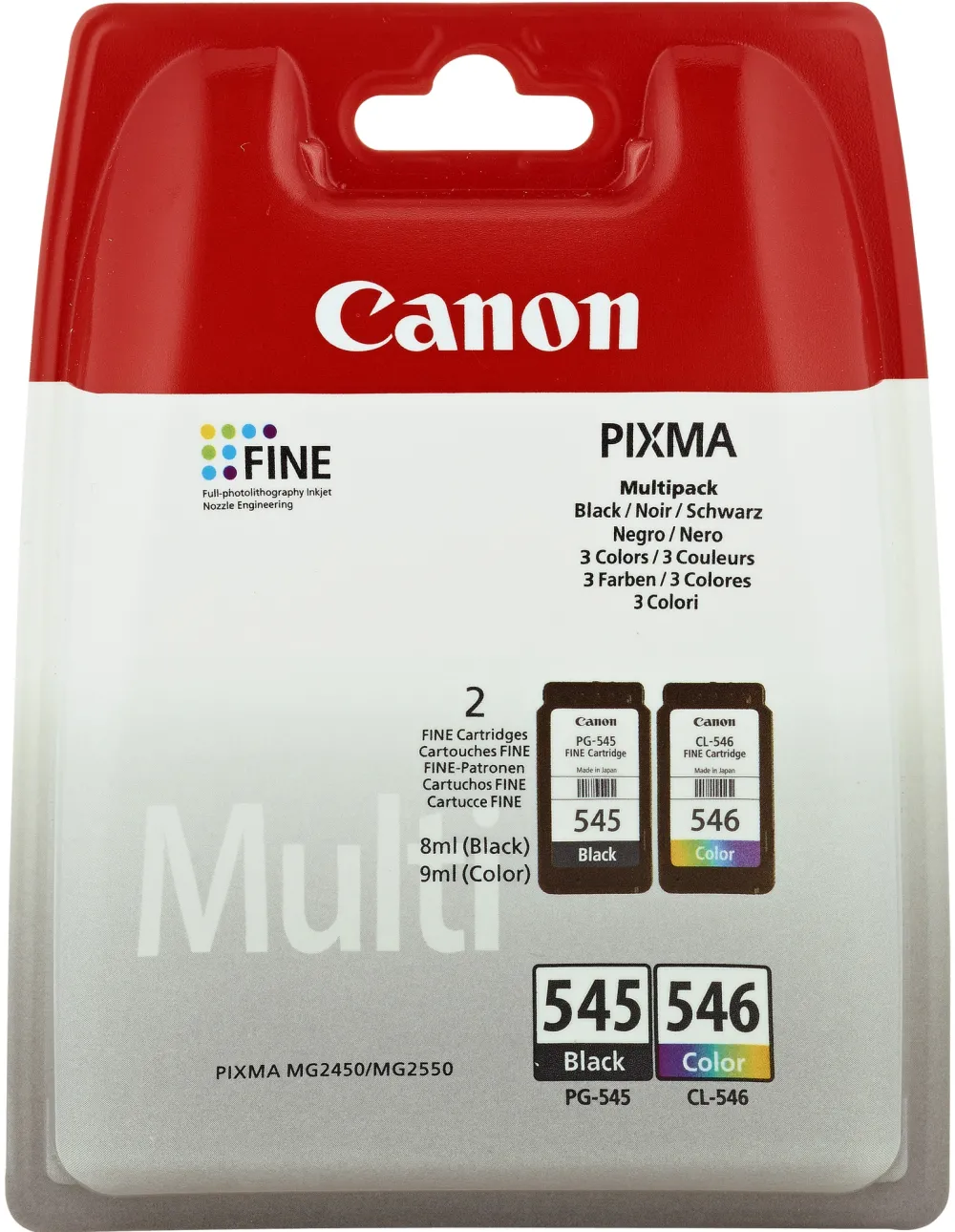 Canon Ink 8287B005 / PG-545/CL-546 Multipack in Blister BK,C,M,Y
