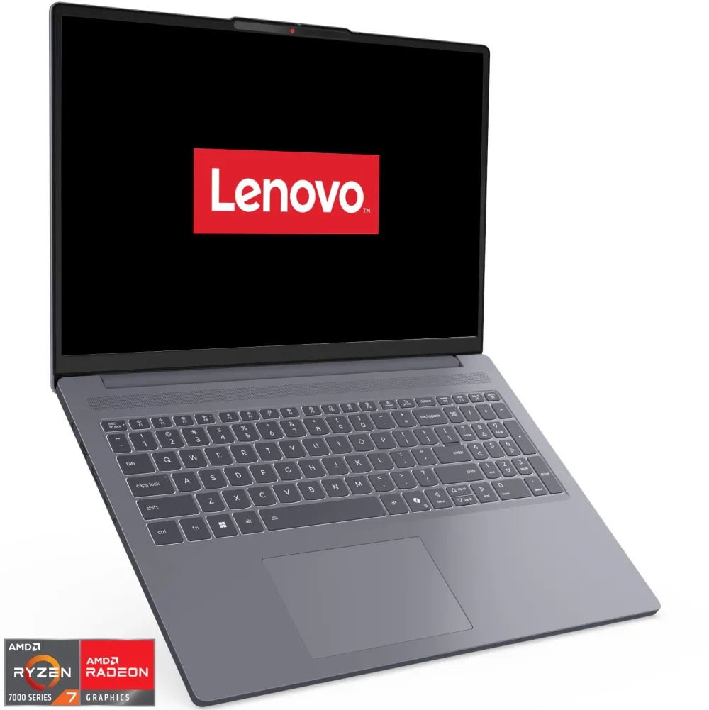 Laptop Lenovo IdeaPad Slim 3 16ARP10 cu procesor AMD Ryzen™ 7 7735HS pana la 4.75GHz, 16" WUXGA, IPS, 16GB DDR5 RAM, 1TB SSD, AMD Radeon™ 680M Graphics, No OS, Luna Grey, 3Y Courier