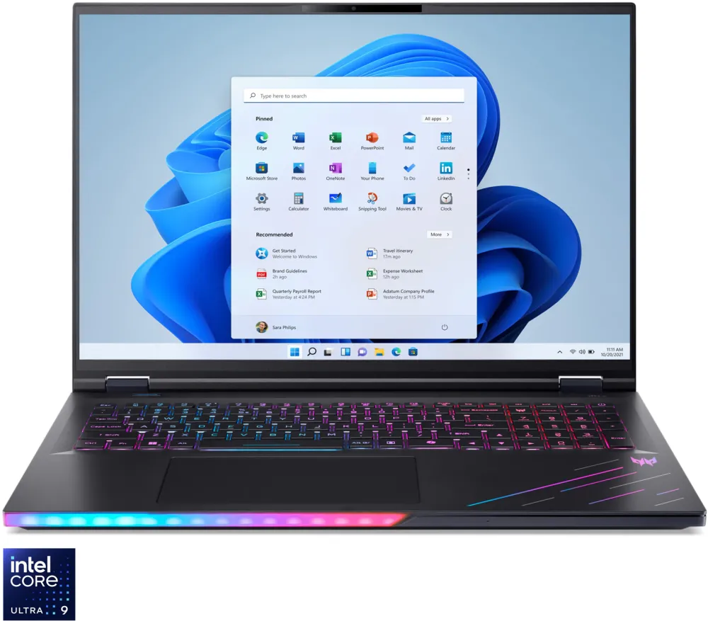 Laptop Gaming Acer Predator Helios 18 AI cu procesor Intel® Core™ Ultra 9 275HX pana la 5.4 GHz, 18", WQUXGA Mini LED IPS, 120Hz, 64GB DDR5, 1TB + 1TB SSD, NVIDIA® GeForce RTX™ 5090 24GB GDDR7, Windows 11 Pro, Abyssal Black