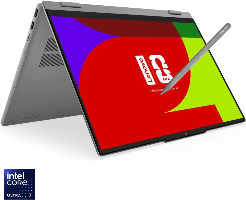 Laptop Lenovo IdeaPad 5 2-in-1 15IPH11 cu procesor Intel Core™ Ultra 7 355 pana la 4.7GHz, 15.3'', 2.5K WQXGA, OLED, Touch, 32GB DDR5 RAM, 1TB SSD, Intel® Graphics, No OS, Luna Grey, 3Y Courier
