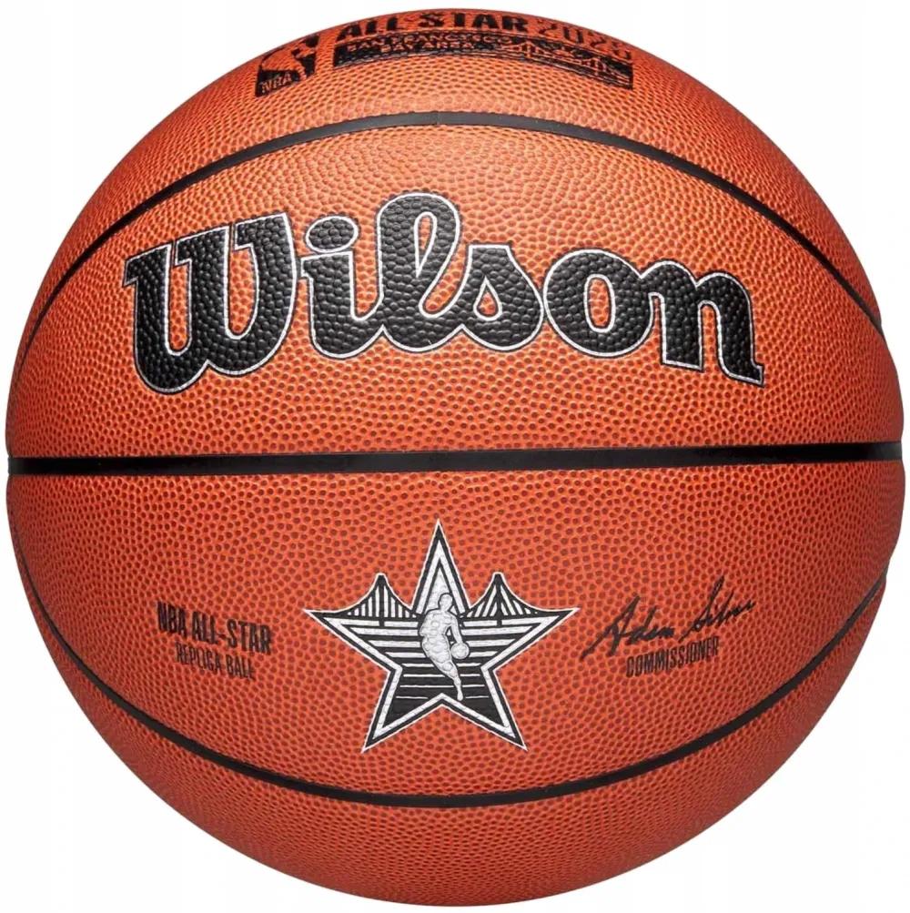 Minge baschet NBA Forge Pro Plus, Wilson, Marimea 7, Maro/Portocaliu