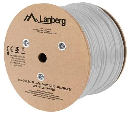 Cablu retea LANBERG LCS5L-11CU-0305-S SFTP Cat5e LSZH 305 m gri