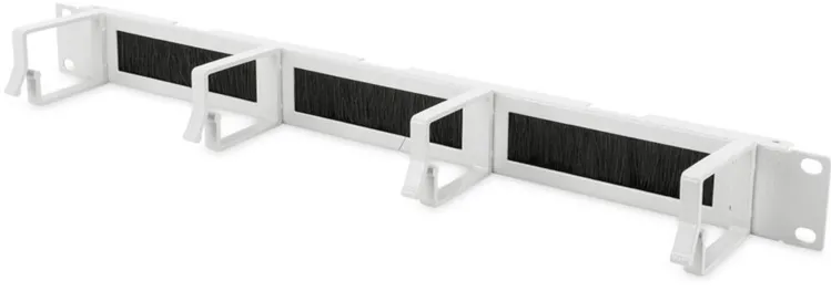 DIGITUS Rangierpanel 1HE 19" 4xBügel mit Bürstenleise grau