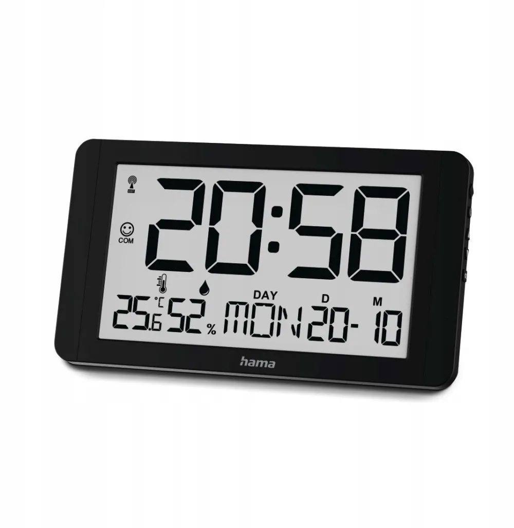 Wall clock black cuba digital