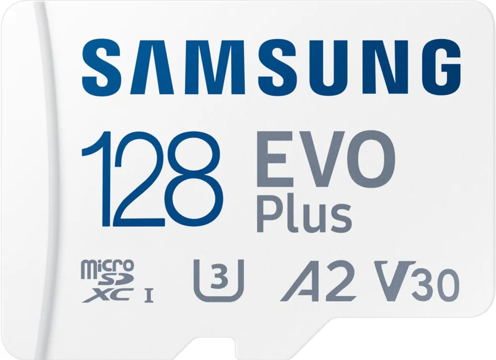 EVO Plus (2024) microSD, 128 GB, U3, V30, A2, UHS-I + Adaptor SD