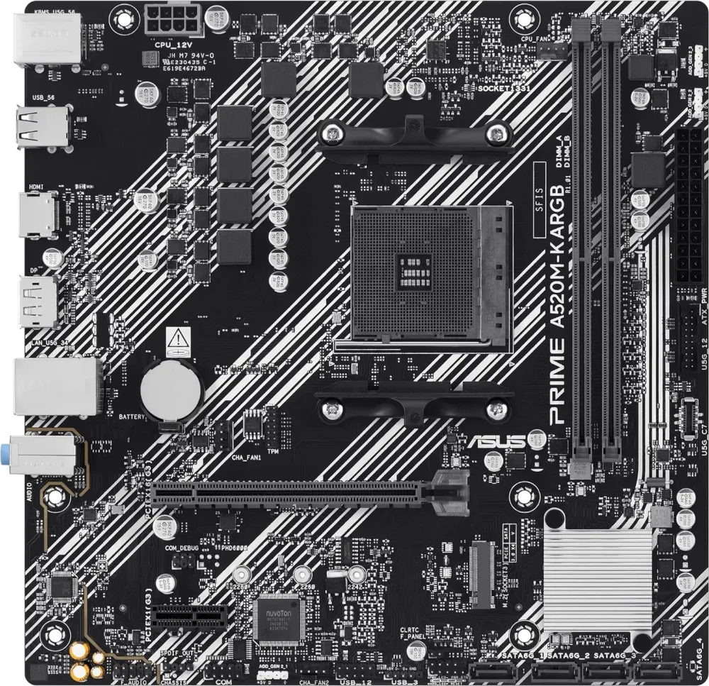 PRIME A520M-K ARGB, AM4, DDR4, mATX, Negru, 90MB1R00-M0EAY0