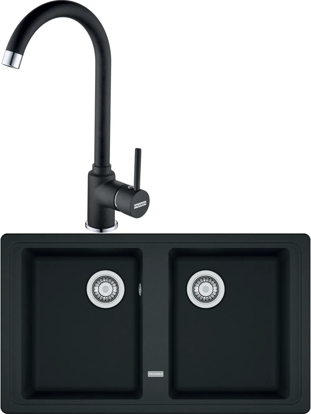 Pachet chiuveta bucatarie Franke BFG 620, adancime cuva 200mm, 860x500mm + Baterie Pola 1.0, Negru Grafit