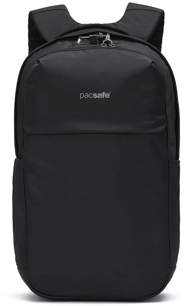 Pacsafe Rucsac antifurt Pacsafe Vibe 20L negru, pentru laptop 16”, protectie RFID, eXomesh, bretele Carrysafe, blocare Roobar Sport, clip PopNLock