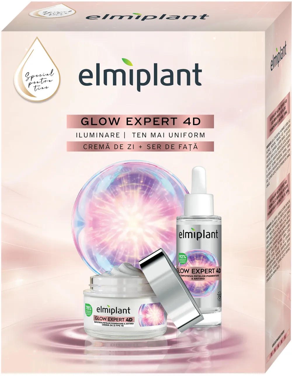 Elmiplant Glow Expert 4D Gift Set: Day Cream, 50ml + Face Serum, 30ml