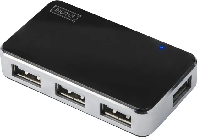 DIGITUS USB-Hub 4-Port 2.0->4xA2.0 m.Netzteil schwarz