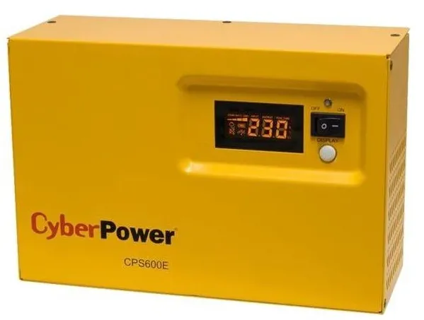 UPS CYBER POWER Inverter (pt. motoare, pompe etc.), Sinusoida Pura,600VA/ 420W, AVR, 1xsocket Shucko, display LCD,fara baterie,functioneaza cu baterie de 12V, seria EPS "CPS600E"